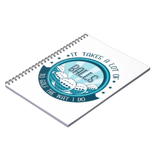 Het kost veel ballen om te golven zoals ik doe notitieboek (Linkerzijde)