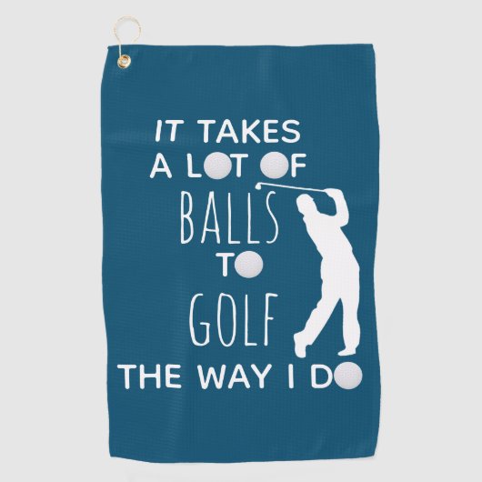 Het kost veel ballen om zo te golfen Golfer Golfhanddoek (Voorkant)