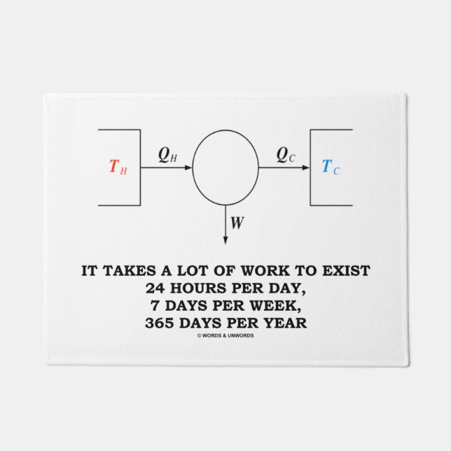 Het kost veel werk om thermodynamica te gebruiken deurmat (Voorkant)