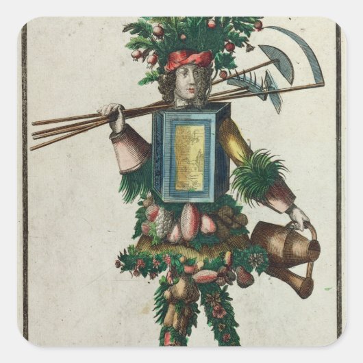 Het kostuum van de Gardener Vierkante Sticker (Voorkant)