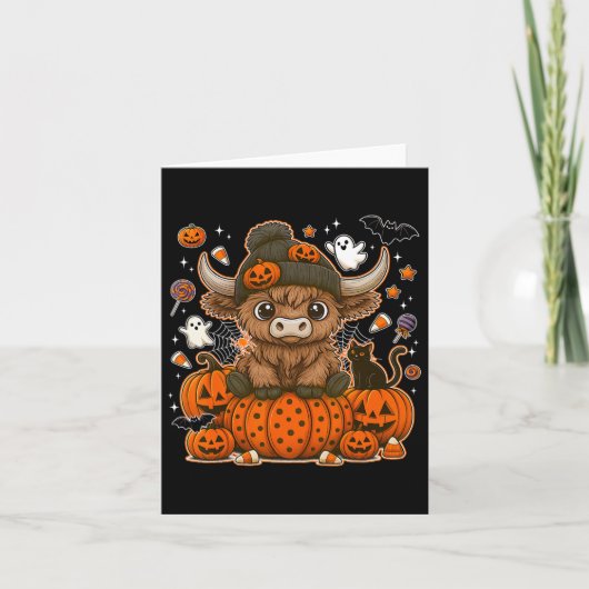 Het kostuum van de grote pompoen Halloween Kaart (Voorkant)