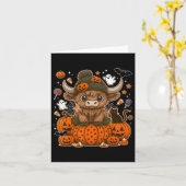 Het kostuum van de grote pompoen Halloween Kaart (Gele Bloem)