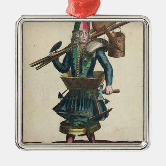 Het kostuum van de Mason Metalen Ornament (Voorkant)