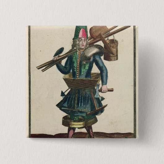 Het kostuum van de Mason Vierkante Button 5,1 Cm (Voorkant)