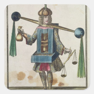 Het kostuum van de Munter Vierkante Sticker