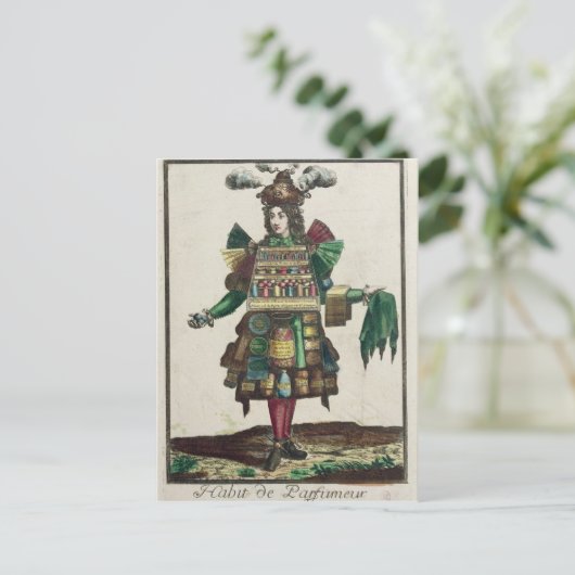 Het kostuum van de parfumer briefkaart (Staand voorkant)