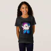 Het kostuum van Neon Glow Ghost Kinderen T-shirt (Voorkant volledig)
