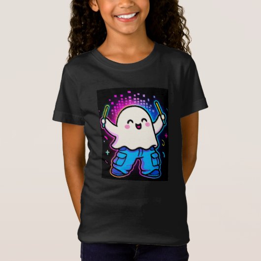 Het kostuum van Neon Glow Ghost Kinderen T-shirt (Voorkant)