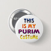 Het Kostuum van Purim Ronde Button 5,7 Cm (Voorkant /achterkant)