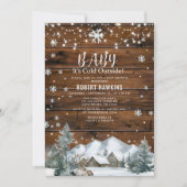 Het koude Baby shower buiten de Rustische houtwari Kaart (Voorkant)