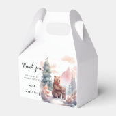 Het koude buiten het winterbos Beren Baby shower Bedankdoosjes (Achterkant)