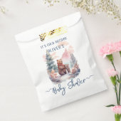 Het koude buiten het winterbos Beren Baby shower Bedankzakje (Gezegeld)