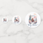 Het koude buiten het winterbos Beren Baby shower Confetti (Achterkanten)