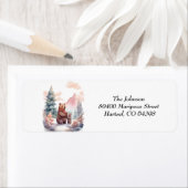 Het koude buiten het winterbos Beren Baby shower Etiket (Insitu)