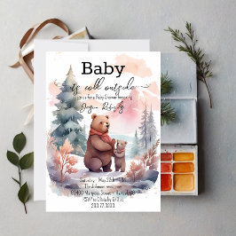 Het koude buiten het winterbos Beren Baby shower Kaart