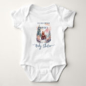 Het koude buiten het winterbos Beren Baby shower Romper (Voorkant)