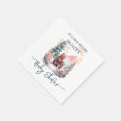 Het koude buiten het winterbos Beren Baby shower Servet (Hoek)