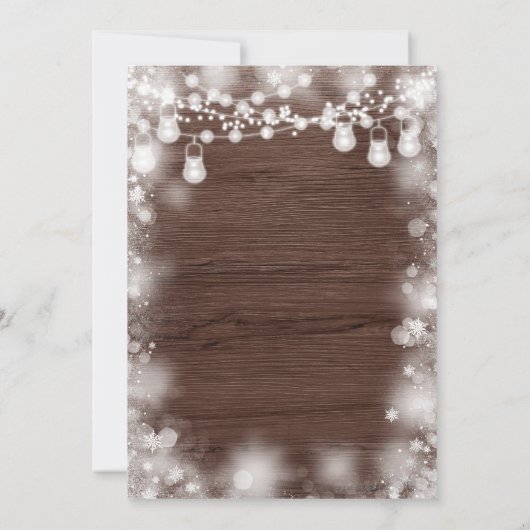 Het koude buiten sneeuwvlok winterhout Baby shower Kaart (Achterkant)