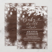 Het koude buiten sneeuwvlok winterhout Baby shower Kaart (Voorkant / Achterkant)