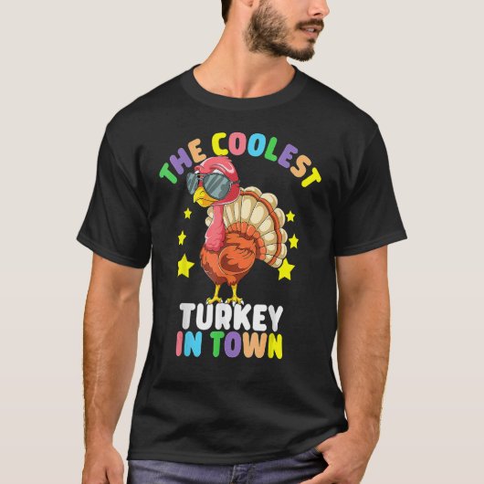 Het koudste Turkije in de stad Happy Thanksgiving  T-shirt (Voorkant)