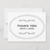 het krabbel lijst dankt u bedankkaart (Voorkant)