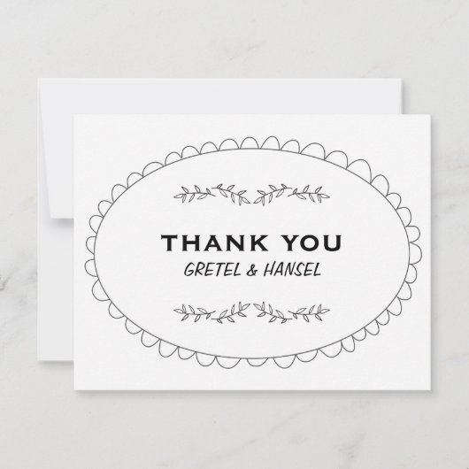 het krabbel lijst dankt u bedankkaart (Voorkant)