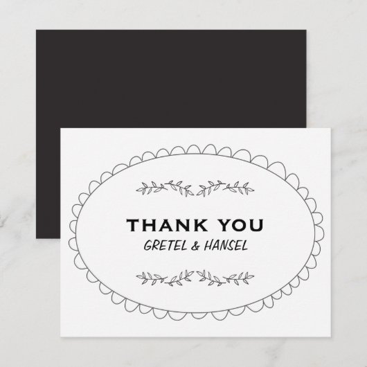 het krabbel lijst dankt u bedankkaart (Voorkant / Achterkant)