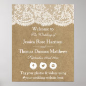 Het Kraft & Lace bruiloft Collectie Welkom Poster (Voorkant)
