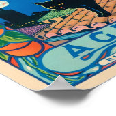 Het krattenlabel van de zwarte kat Agruna Poster (Hoek)