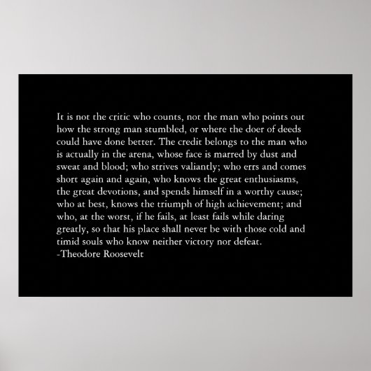 Het krediet behoort tot het man in de arena. poster (Voorkant)