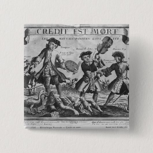 Het krediet is dood, de slechte debiteuren hebben vierkante button 5,1 cm (Voorkant)