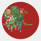 Het krijgen van de kerstboom cadeau Label Stickers (Voorkant)