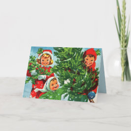 Het krijgen van de kerstboom kerst Kaart