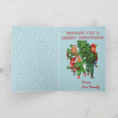 Het krijgen van de kerstboom kerst Kaart (Binnen)