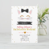 Het krijgen van de maow bachelorette-uitnodiging kaart (Staand voorkant)