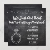 Het krijgen van een gehuwde weduwen Modern Chalkbo Save The Date (Voorkant / Achterkant)