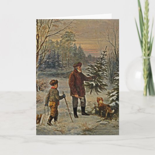 Het krijgen van een Kerstboom Feestdagen Kaart (Voorkant)