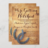 Het krijgen van gehitte Dubbele Hoefijzer Wedding  Kaart (Voorkant / Achterkant)