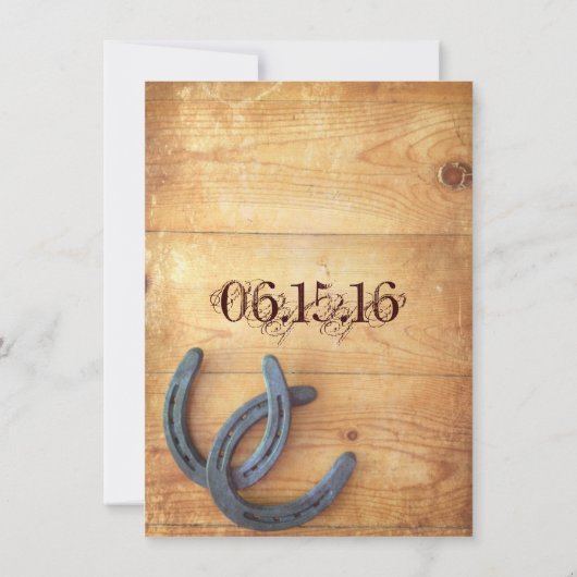 Het krijgen van gehitte Dubbele Hoefijzer Wedding  Kaart (Achterkant)