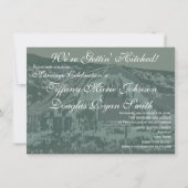 Het krijgen van gehitte Rustic Barn Wedding nodigt Kaart (Voorkant)