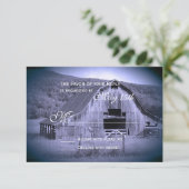 Het krijgen van gehitte Rustic Barn Wedding RSVP C Kaartje (Staand voorkant)