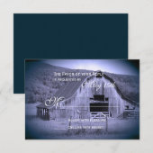 Het krijgen van gehitte Rustic Barn Wedding RSVP C Kaartje (Voorkant / Achterkant)