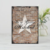 Het krijgen van gehitte Rustic Star Brick Wedding  Kaart (Staand voorkant)