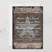 Het krijgen van gehitte Rustic Star Brick Wedding  Kaart (Achterkant)