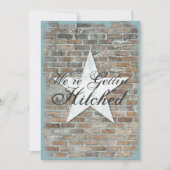 Het krijgen van gehitte Rustic Star Brick Wedding  Kaart (Voorkant)
