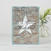 Het krijgen van gehitte Rustic Star Brick Wedding  Kaart (Staand voorkant)