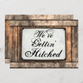 Het krijgen van gehitte Rustic Wood Wedding Uitnod Kaart (Voorkant / Achterkant)