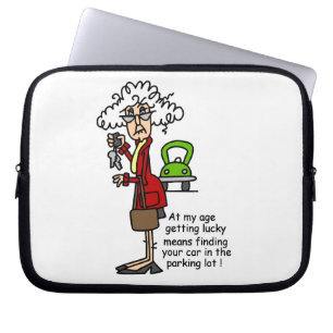 Het krijgen van Gelukkige Humor Laptop Sleeve