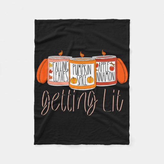 Het krijgen van Herfst-gecentreerde kaarsen pompoe Fleece Deken (Voorkant)