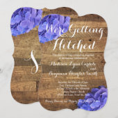 Het krijgen van Hitched Barn Wood Hydragea Wedding Kaart (Voorkant / Achterkant)
